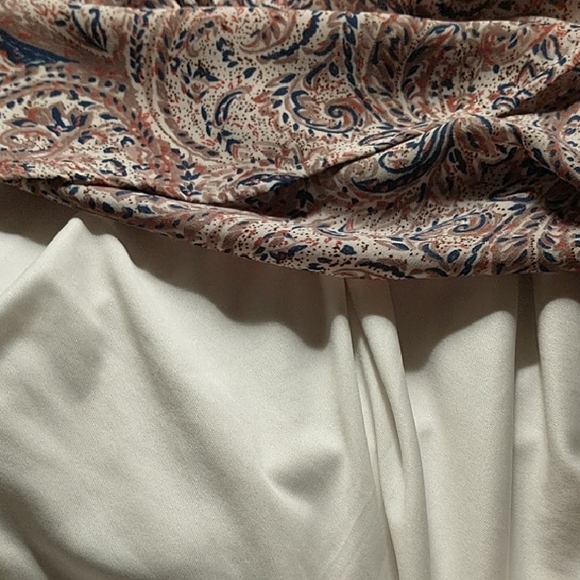 Daniel Rainn Paisley cream blue 3/4 sleeve Tunic Dress size M - Picture 6 of 6